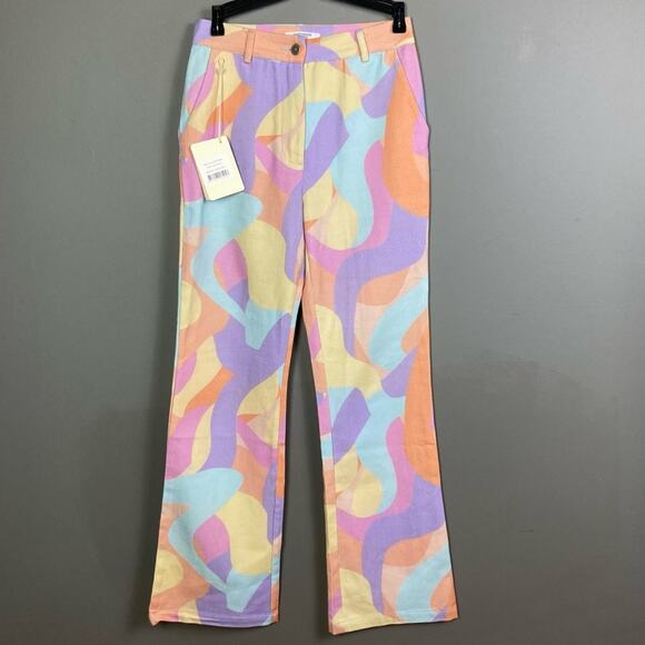 Peppermayo jeans size 2 NWT Keep Your Heart pastel pattern colorful high waist - Picture 1 of 11